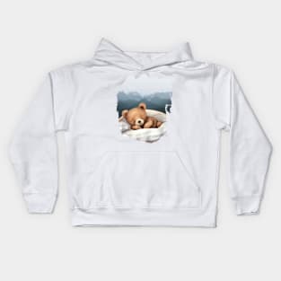 CUTE Teddy Bear Sleeping AND Watercolor Mountains Kids Hoodie